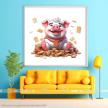 file tranh con giap hoi con heo decor 426
