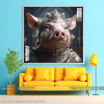 file tranh con giap hoi con heo decor 432