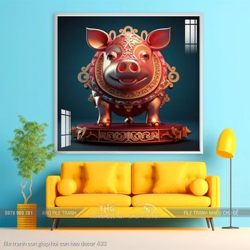 file tranh con giap hoi con heo decor 433