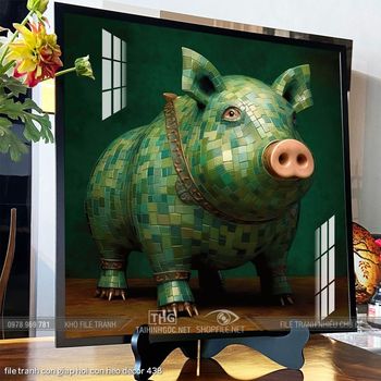 file tranh con giap hoi con heo decor 438