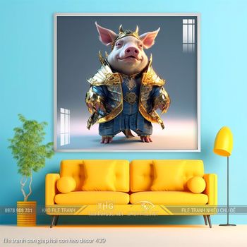 file tranh con giap hoi con heo decor 439