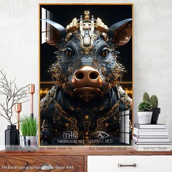 file tranh con giap hoi con heo decor 444