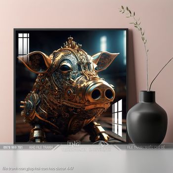 file tranh con giap hoi con heo decor 447