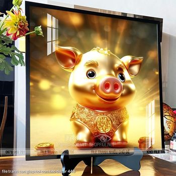 file tranh con giap hoi con heo decor 448