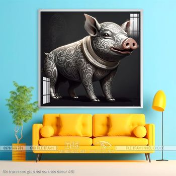 file tranh con giap hoi con heo decor 451