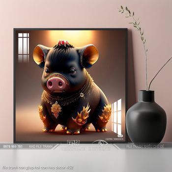 file tranh con giap hoi con heo decor 452
