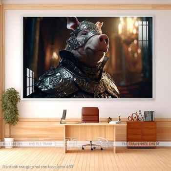 file tranh con giap hoi con heo decor 453
