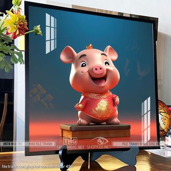file tranh con giap hoi con heo decor 456