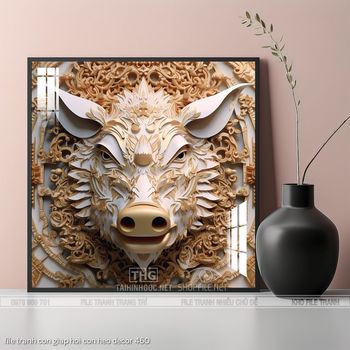 file tranh con giap hoi con heo decor 460
