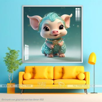 file tranh con giap hoi con heo decor 462