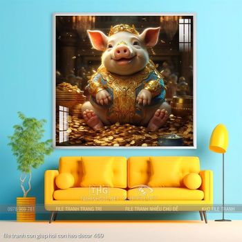 file tranh con giap hoi con heo decor 469
