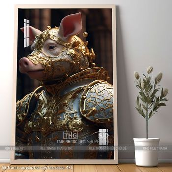 file tranh con giap hoi con heo decor 471