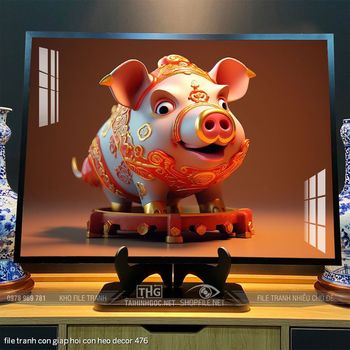 file tranh con giap hoi con heo decor 476