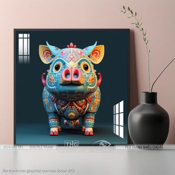 file tranh con giap hoi con heo decor 479