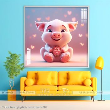 file tranh con giap hoi con heo decor 481