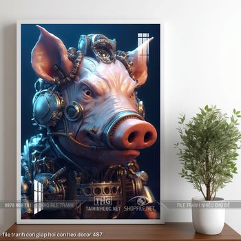 file tranh con giap hoi con heo decor 487