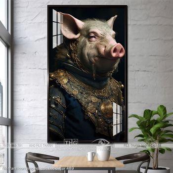 file tranh con giap hoi con heo decor 489