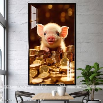 file tranh con giap hoi con heo decor 490