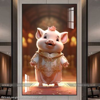 file tranh con giap hoi con heo decor 492