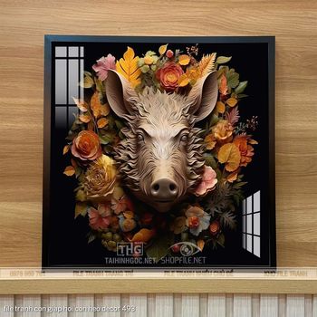 file tranh con giap hoi con heo decor 493