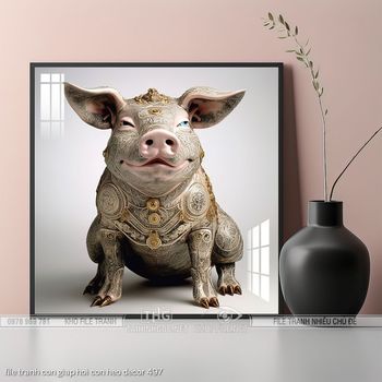 file tranh con giap hoi con heo decor 497