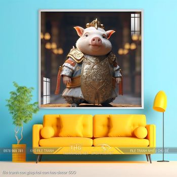 file tranh con giap hoi con heo decor 500