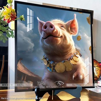file tranh con giap hoi con heo decor 502