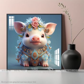 file tranh con giap hoi con heo decor 504