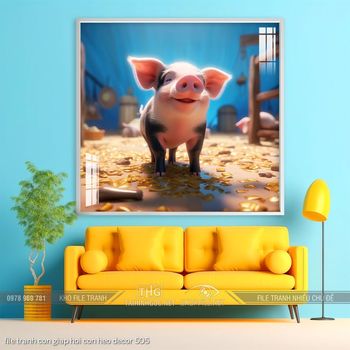 file tranh con giap hoi con heo decor 505