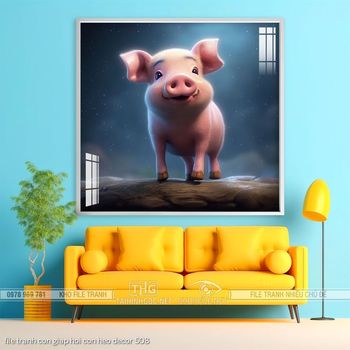 file tranh con giap hoi con heo decor 508