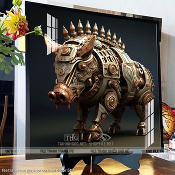 file tranh con giap hoi con heo decor 510