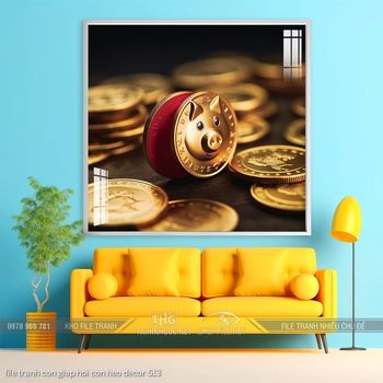 file tranh con giap hoi con heo decor 513
