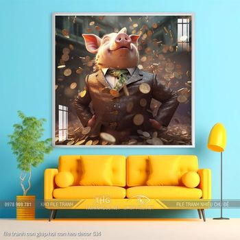 file tranh con giap hoi con heo decor 514