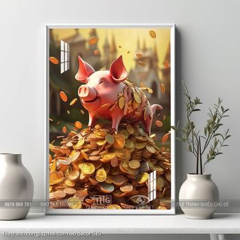 file tranh con giap hoi con heo decor 515