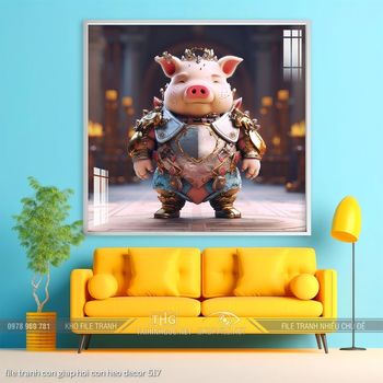 file tranh con giap hoi con heo decor 517