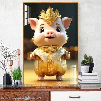 file tranh con giap hoi con heo decor 521