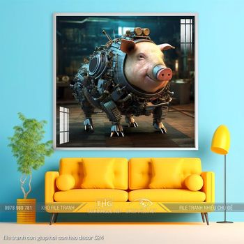 file tranh con giap hoi con heo decor 524
