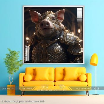file tranh con giap hoi con heo decor 526