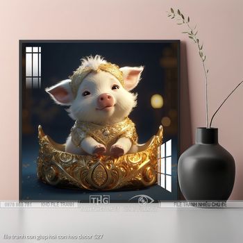 file tranh con giap hoi con heo decor 527