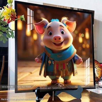 file tranh con giap hoi con heo decor 528