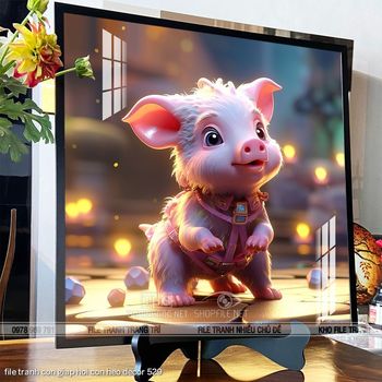 file tranh con giap hoi con heo decor 529