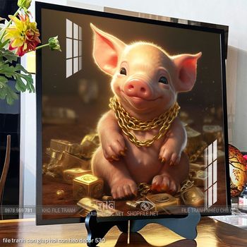file tranh con giap hoi con heo decor 530