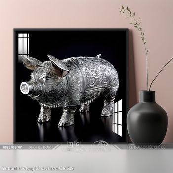 file tranh con giap hoi con heo decor 533