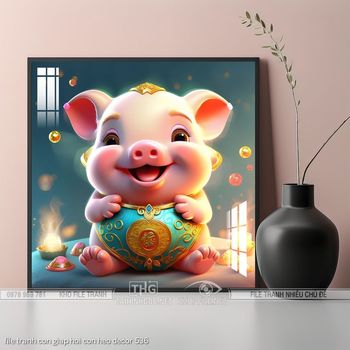 file tranh con giap hoi con heo decor 536