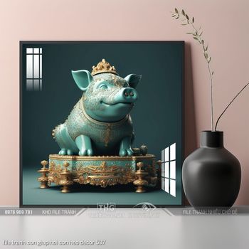 file tranh con giap hoi con heo decor 537