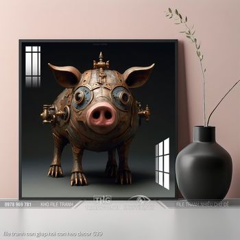 file tranh con giap hoi con heo decor 539