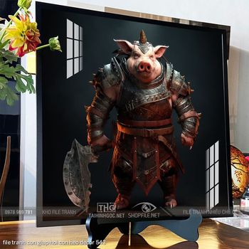 file tranh con giap hoi con heo decor 543