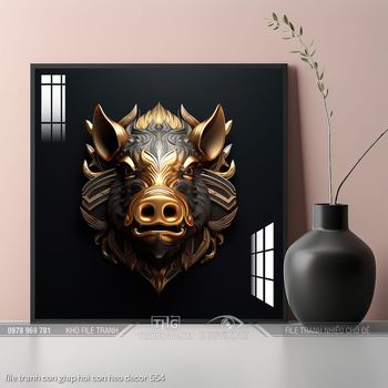 file tranh con giap hoi con heo decor 554