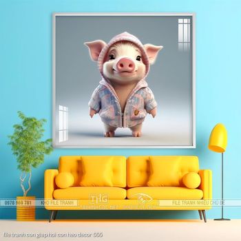 file tranh con giap hoi con heo decor 555