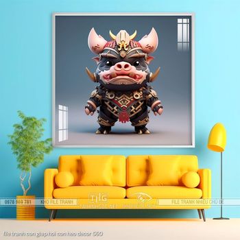 file tranh con giap hoi con heo decor 560